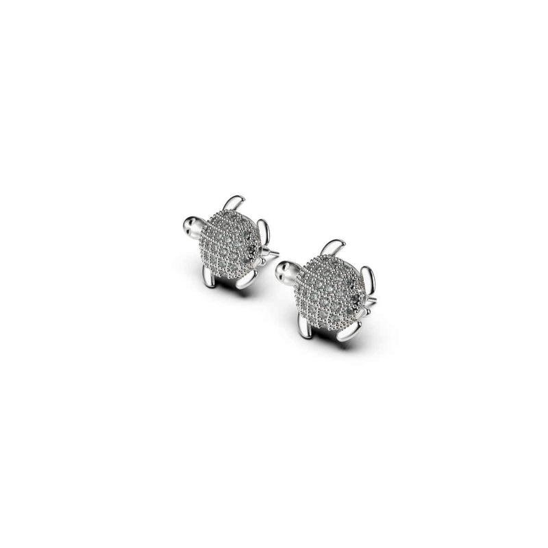 Tortuga | 925er Sterlingsilber | CZ-Diamant-Meeresschildkröten-Ohrringe