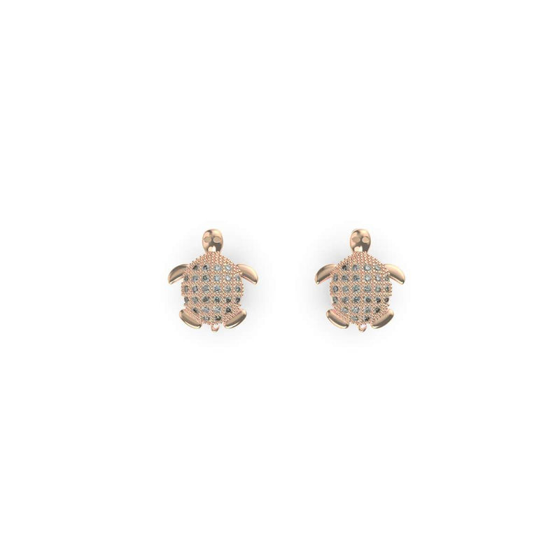 Tortuga | Roségold Vermeil | CZ Diamant Meeresschildkröten Ohrringe
