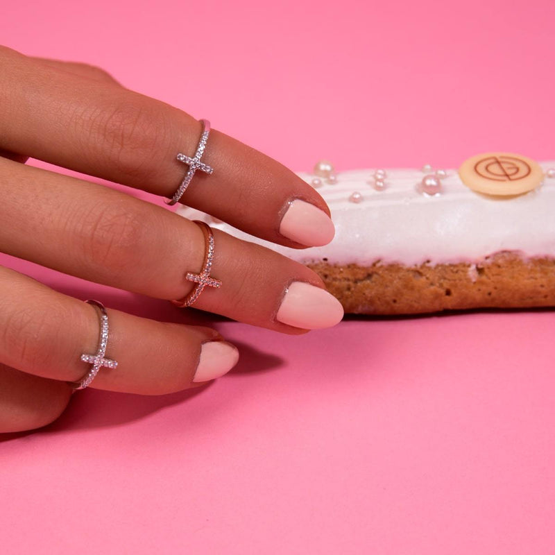 Gesegnet | 925er Sterlingsilber | CZ-Diamant-Kreuzring