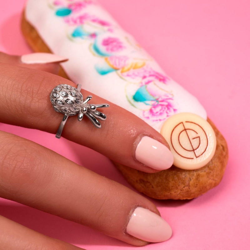 Pina Colada | 925er Sterlingsilber | Ananasring mit Zirkonia-Diamanten