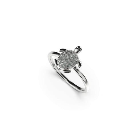 Tortuga | 925 Sterling Silber | CZ Diamant Meeresschildkrötenring