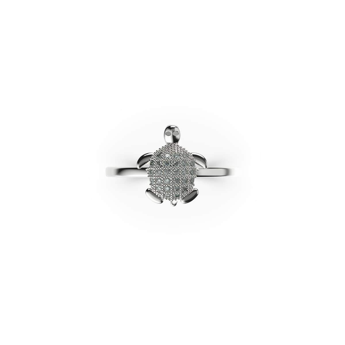 Tortuga | 925 Sterling Silber | CZ Diamant Meeresschildkrötenring