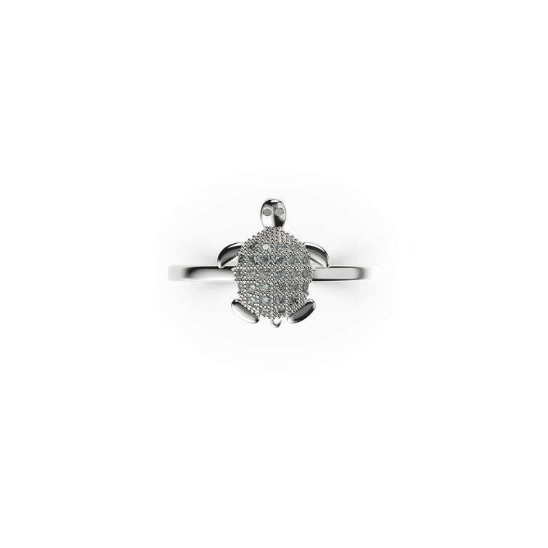 Tortuga | 925 Sterling Silber | CZ Diamant Meeresschildkrötenring