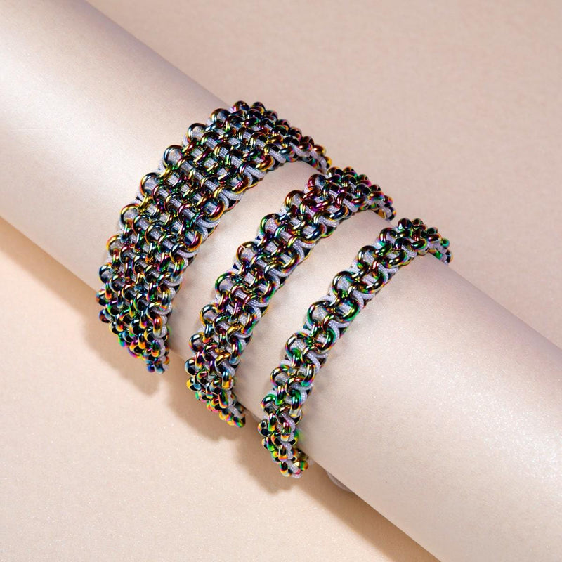 Chamäleon-Links | Deluxe Kismet Armband | Weiß x Einhorn Silber