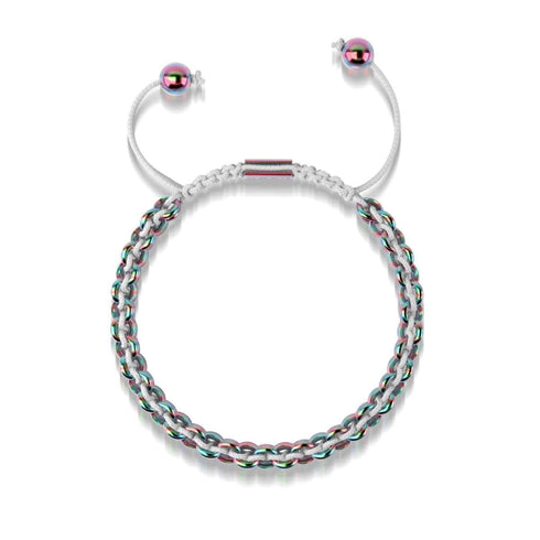 Chamäleon-Links | Deluxe Kismet Armband | Weiß x Einhorn Silber