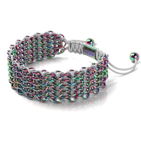 Chamäleon-Links | Deluxe Kismet Armband | Weiß x Einhorn Silber