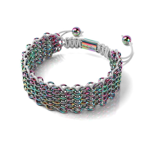 Chamäleon-Links | Deluxe Kismet Armband | Weiß x Einhorn Silber