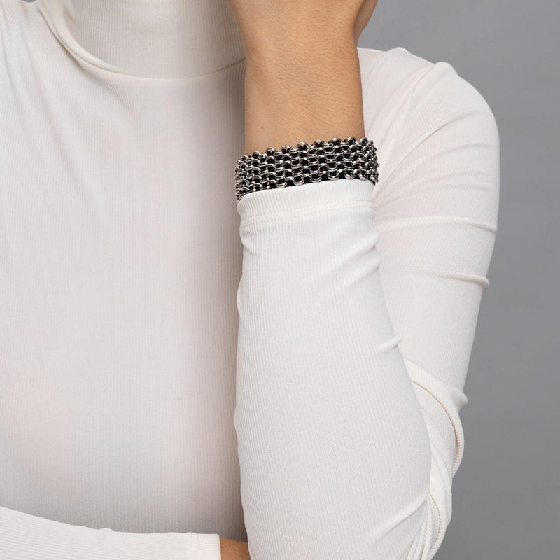 Panda Links | Deluxe Kismet Armband | Schwarz x Silber