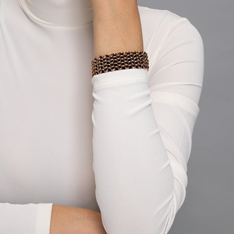 Tiger Links | Deluxe Kismet Armband | Schwarz x Roségold