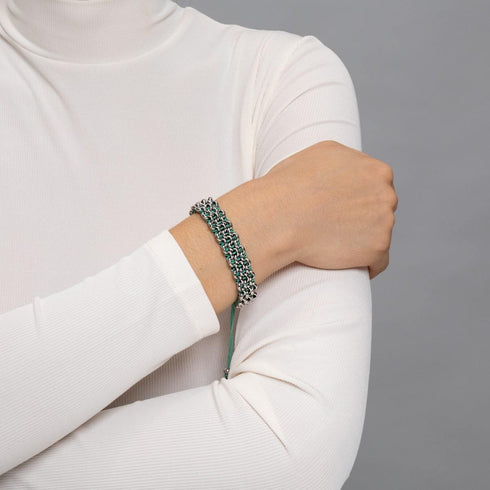 Supreme Kismet Links Armband | Silber | Blaugrün