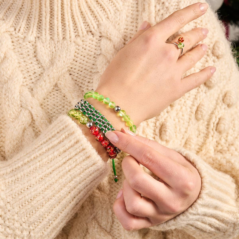 Laubfrosch-Glieder | Original Kismet Armband | Grün x Silber