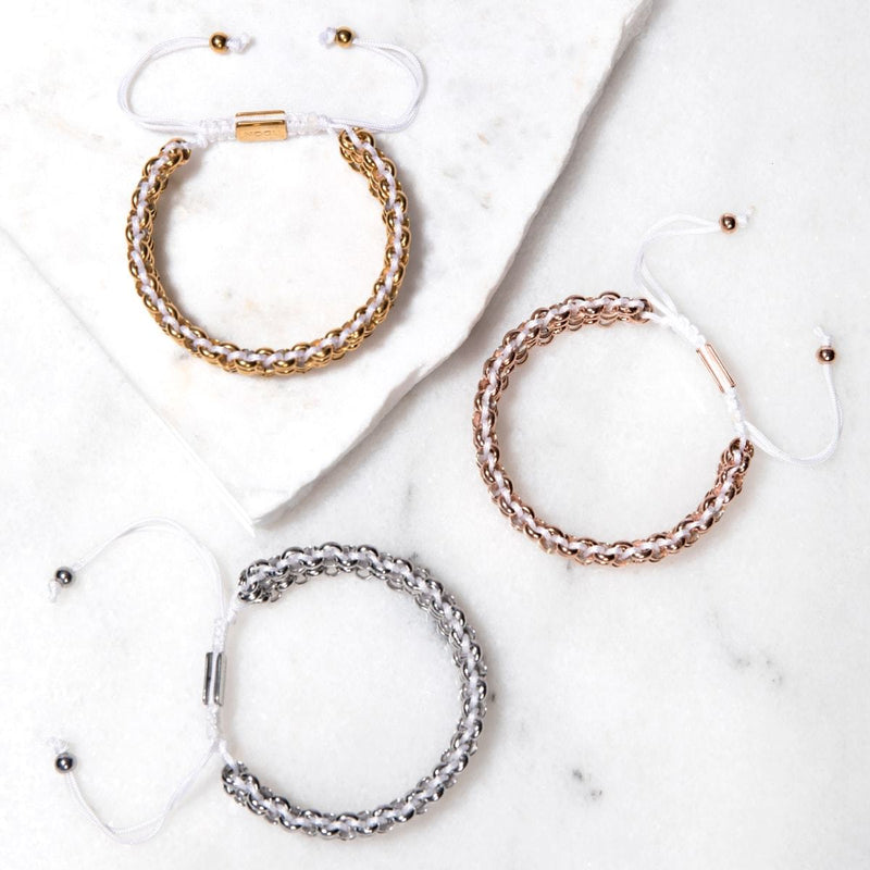 Baumfaultier-Glieder | Original Kismet Armband | Weiß x Roségold