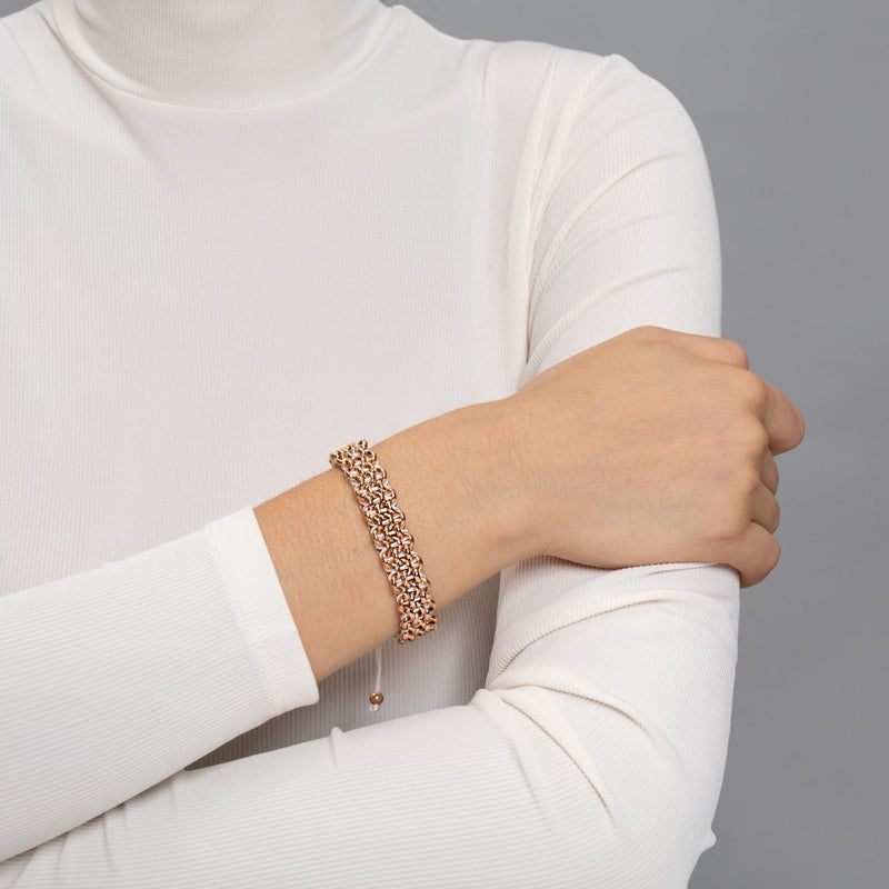 Baumfaultier-Glieder | Original Kismet Armband | Weiß x Roségold