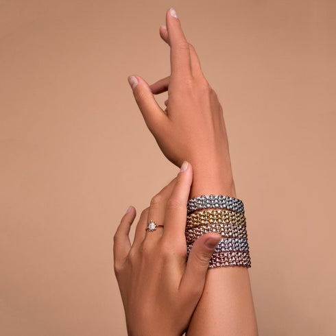 Weiße Nashorn-Glieder | Original Kismet Armband | Weiß x Silber