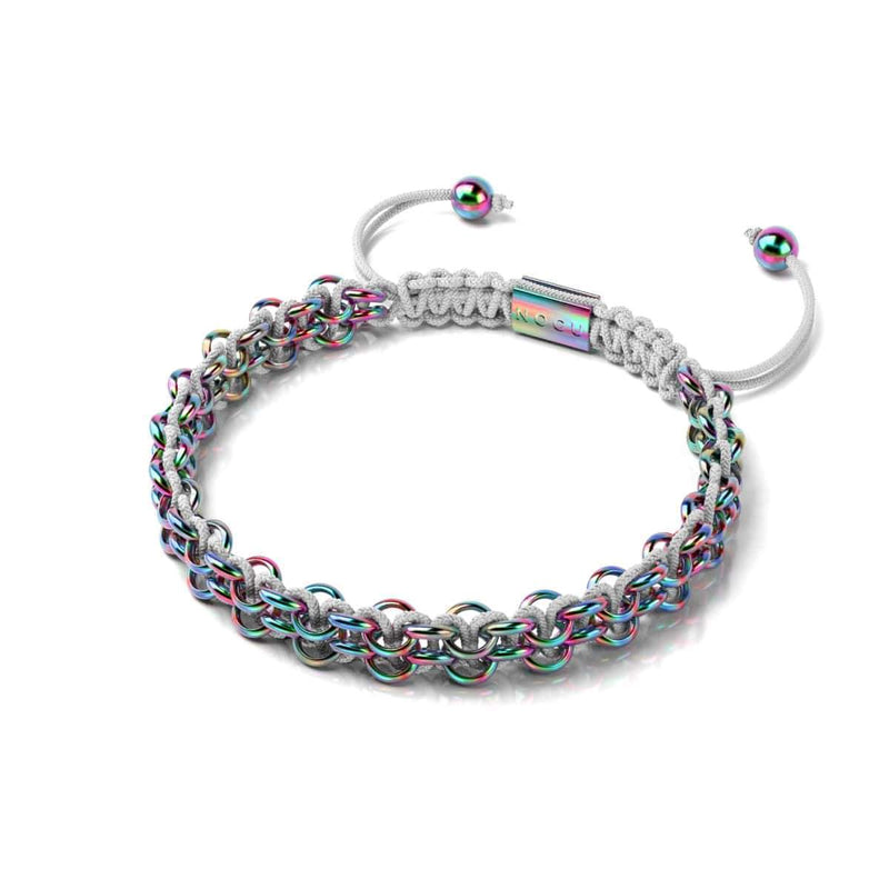 Chamäleon-Glieder | Mini-Kismet-Armband | Weiß x Einhorn Silber