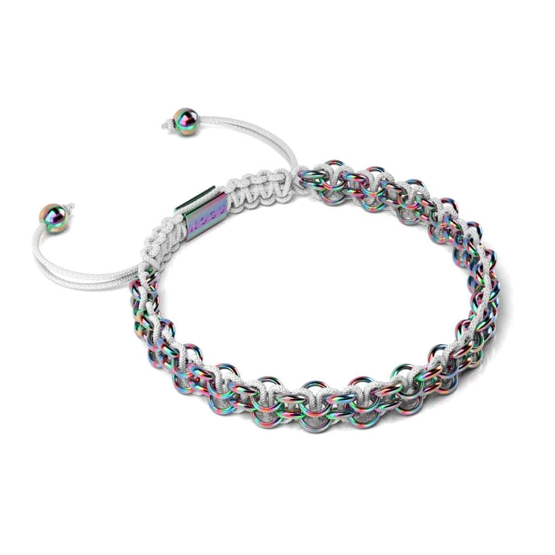 Chamäleon-Glieder | Mini-Kismet-Armband | Weiß x Einhorn Silber