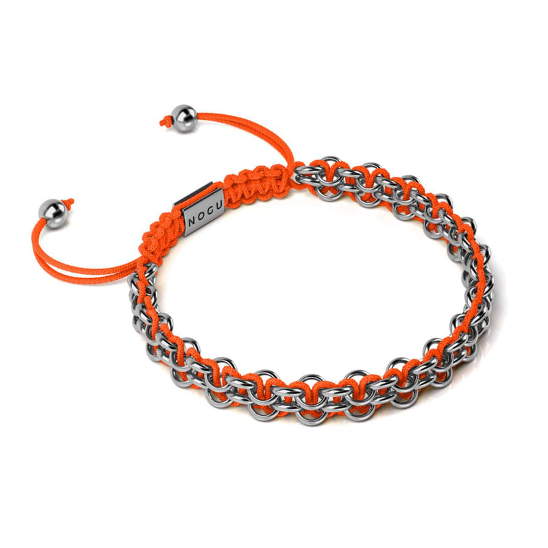 Clownfisch-Glieder | Mini-Kismet-Armband | Neonorange x Silber