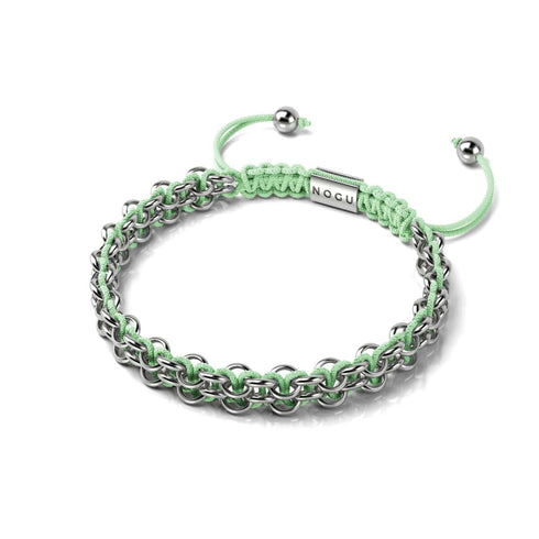 Krokodilglieder | Mini-Kismet-Armband | Mintgrün x Silber