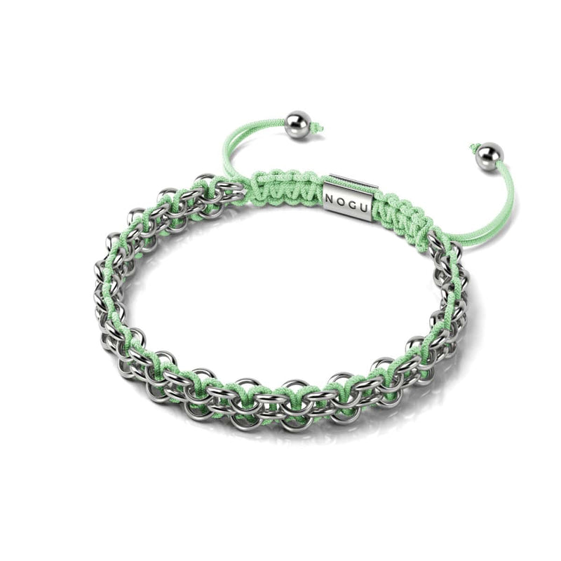 Krokodilglieder | Mini-Kismet-Armband | Mintgrün x Silber