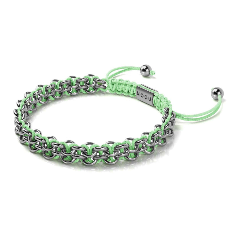 Krokodilglieder | Mini-Kismet-Armband | Mintgrün x Silber