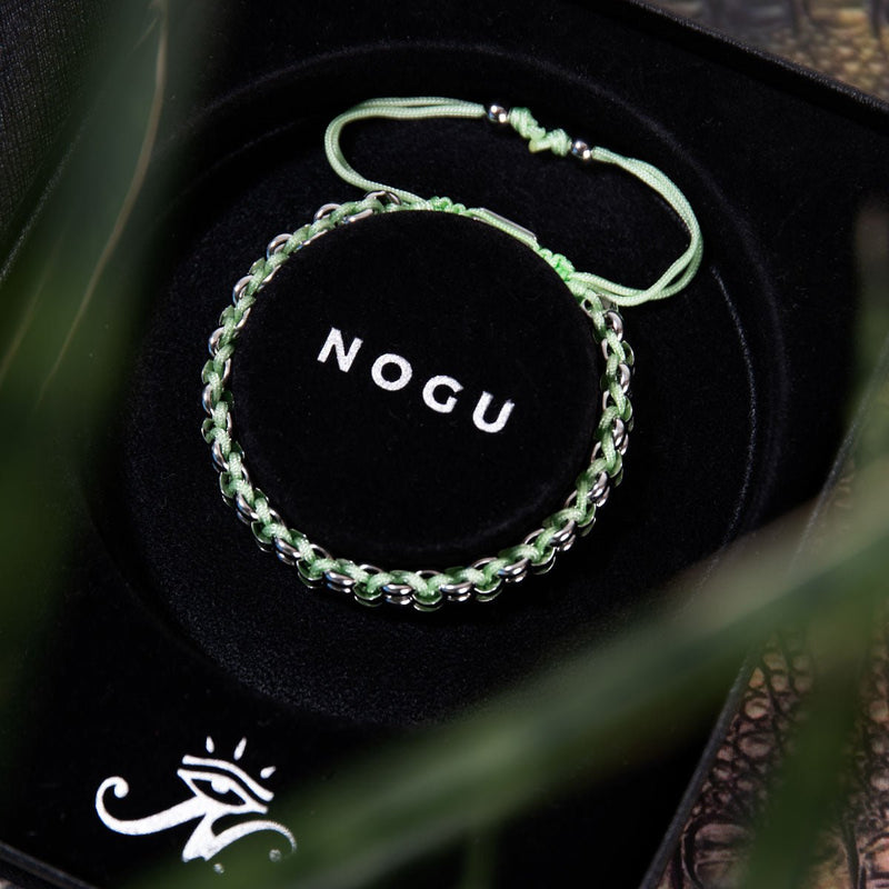 Krokodilglieder | Mini-Kismet-Armband | Mintgrün x Silber