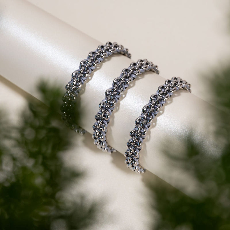 Adlerglieder | Mini-Kismet-Armband | Grau x Silber