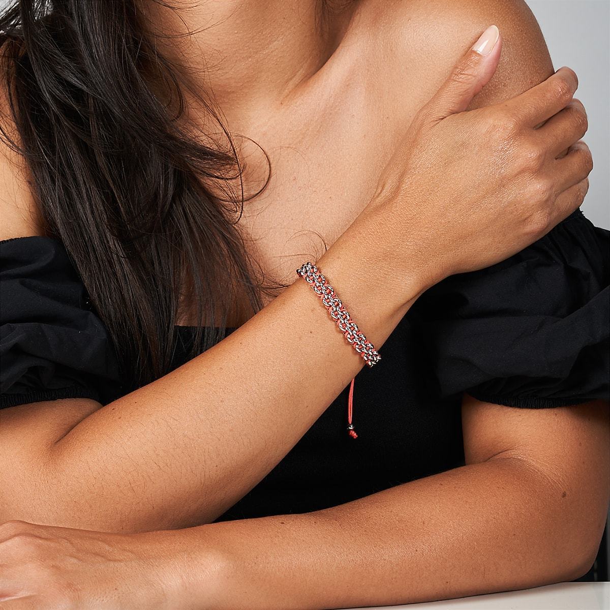 Flamingo-Glieder | Mini-Kismet-Armband | Rosa x Silber