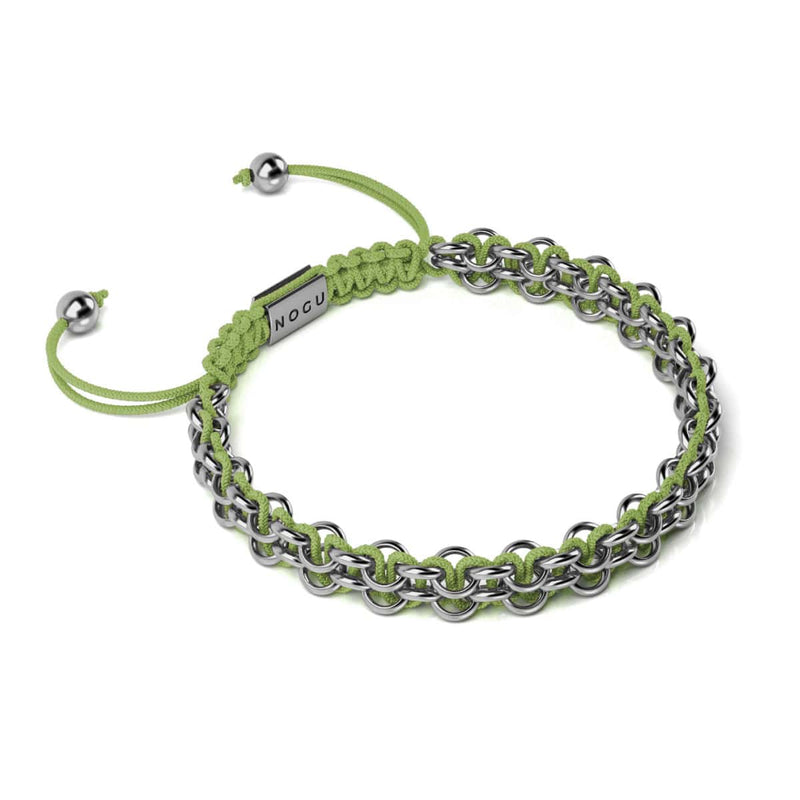 Grüne Baumschlangenglieder | Mini-Kismet-Armband | Limettengrün x Silber