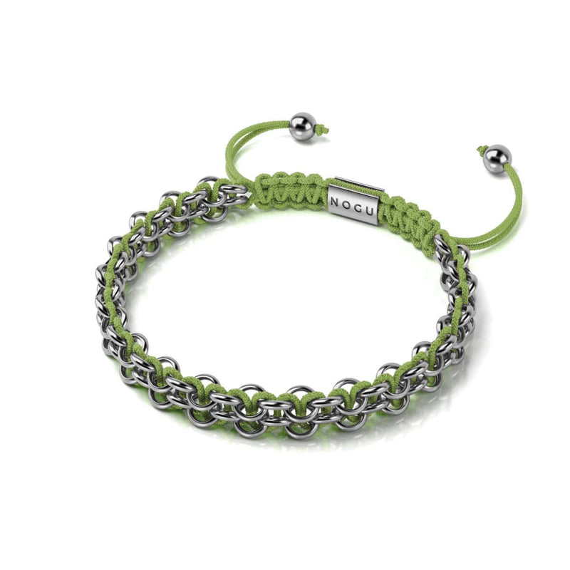 Grüne Baumschlangenglieder | Mini-Kismet-Armband | Limettengrün x Silber