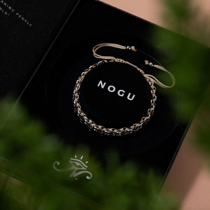 Grizzlybär-Glieder | Mini-Kismet-Armband | Braun x Silber