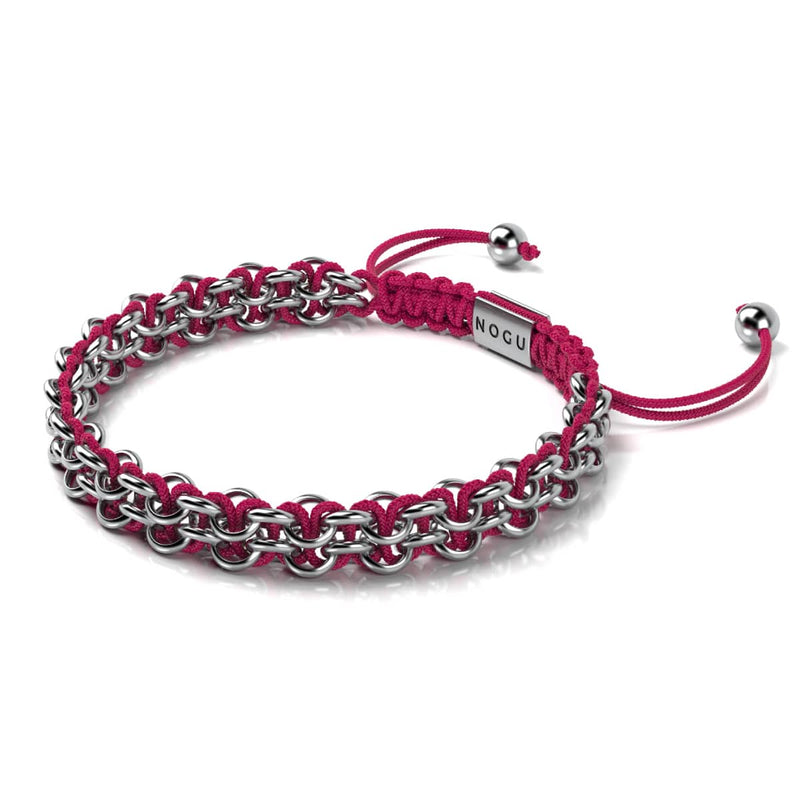 Hippo Links | Mini Kismet Armband | Fuchsia x Silber