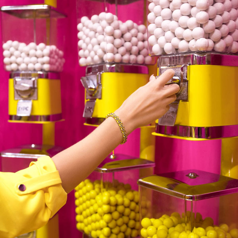 Känguru-Glieder | Mini-Kismet-Armband | Gelb x Silber