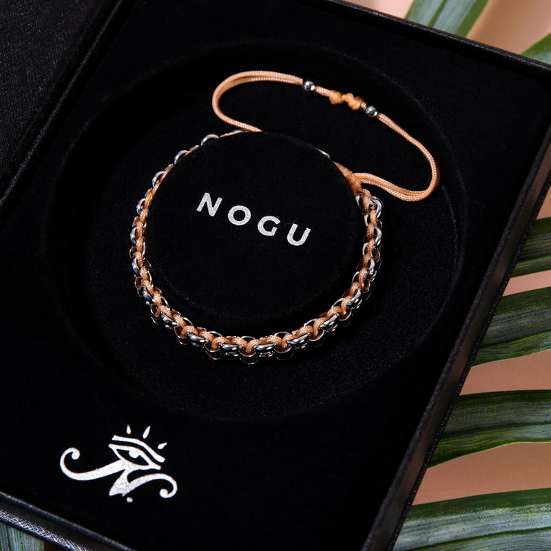 Lemur Links | Mini Kismet Armband | Pfirsich x Silber