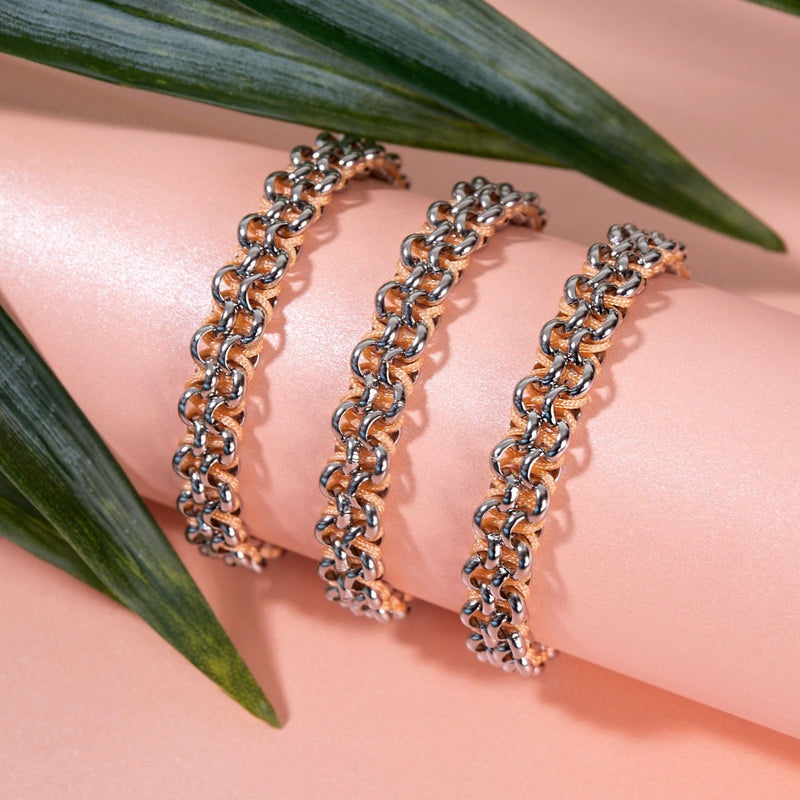 Lemur Links | Mini Kismet Armband | Pfirsich x Silber