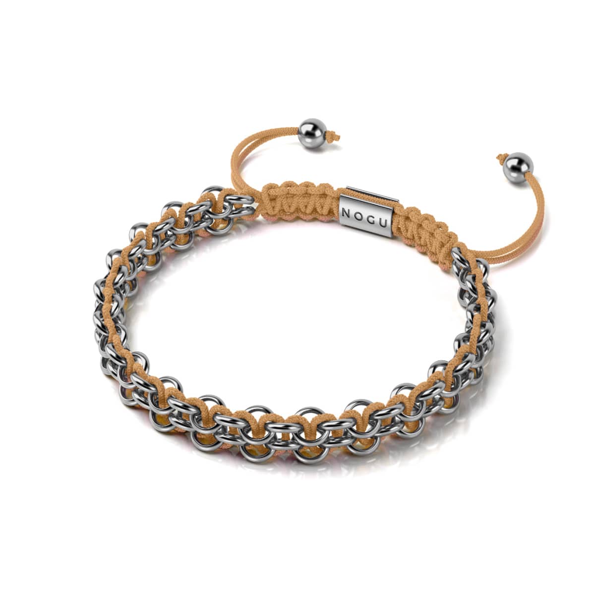 Lemur Links | Mini Kismet Armband | Pfirsich x Silber