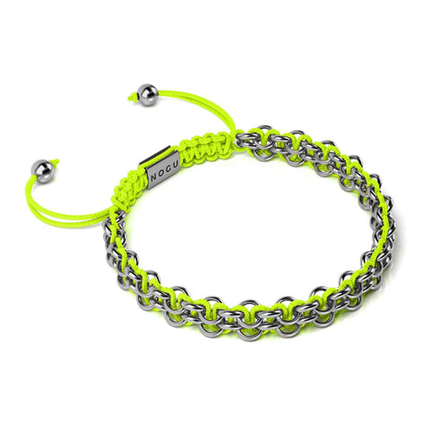 Lama-Links | Mini-Kismet-Armband | Neongelb x Silber