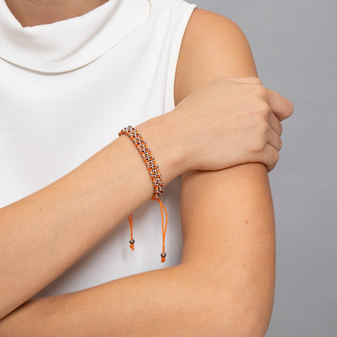 Orang-Utan-Glieder | Mini-Kismet-Armband | Orange x Silber