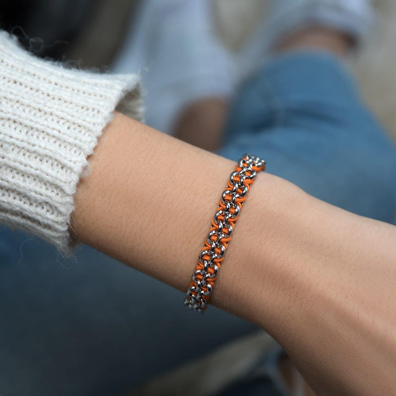 Orang-Utan-Glieder | Mini-Kismet-Armband | Orange x Silber