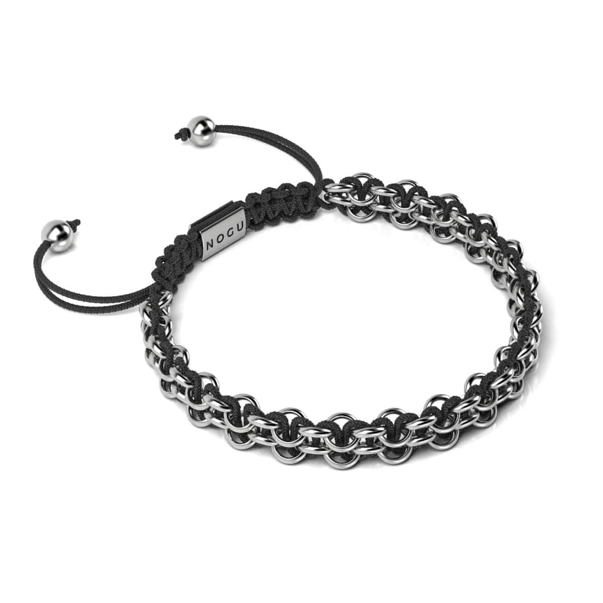 Panda Links | Mini Kismet Armband | Schwarz x Silber