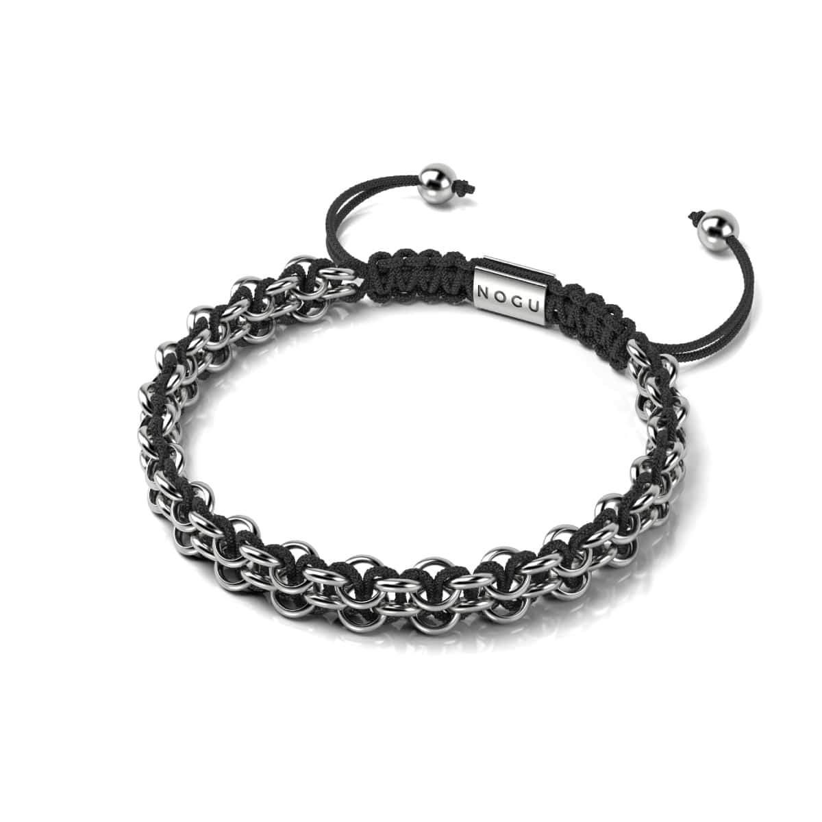 Panda Links | Mini Kismet Armband | Schwarz x Silber