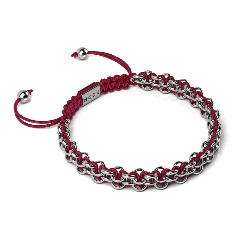 Rotfuchs-Glieder | Mini-Kismet-Armband | Burgunderrot x Silber
