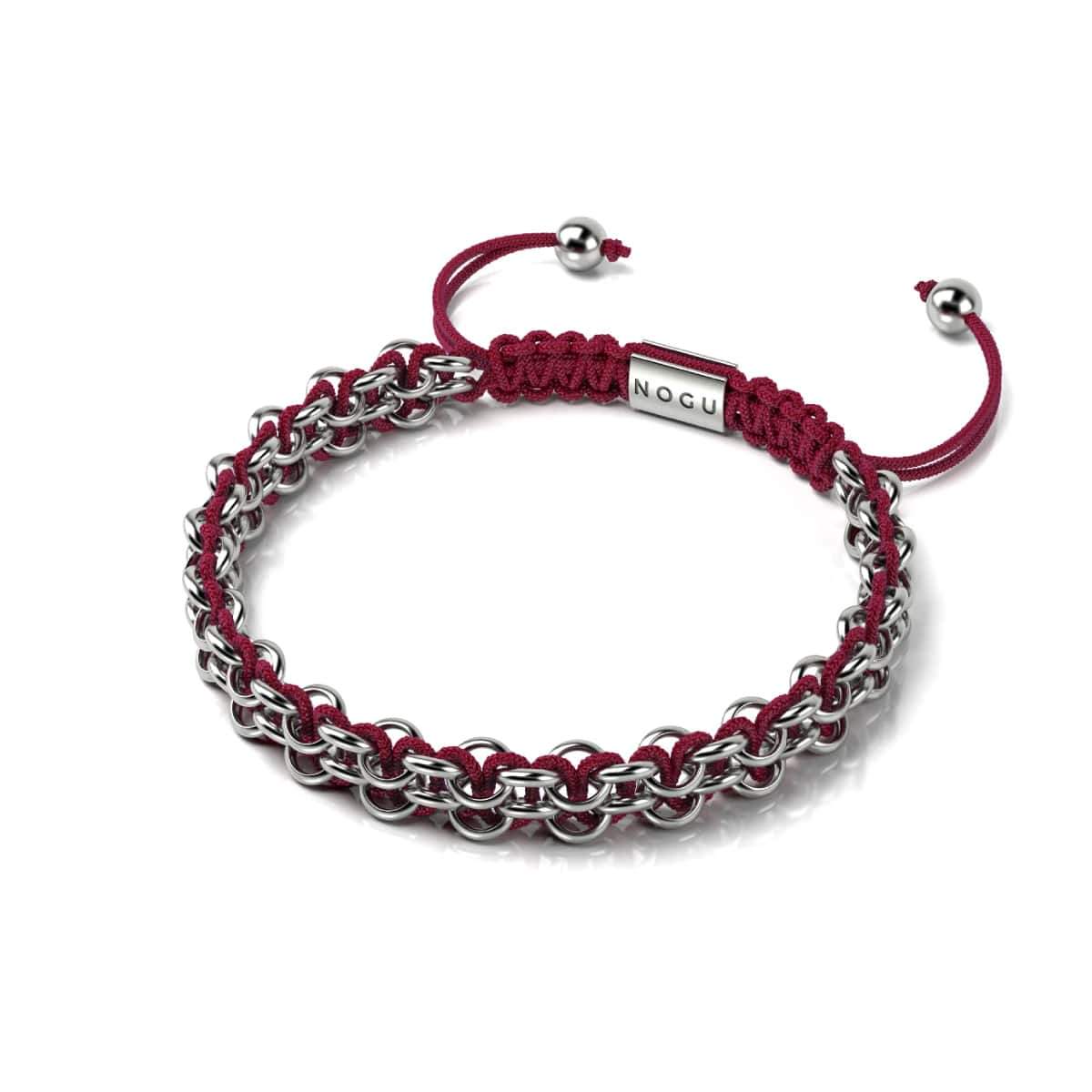 Rotfuchs-Glieder | Mini-Kismet-Armband | Burgunderrot x Silber