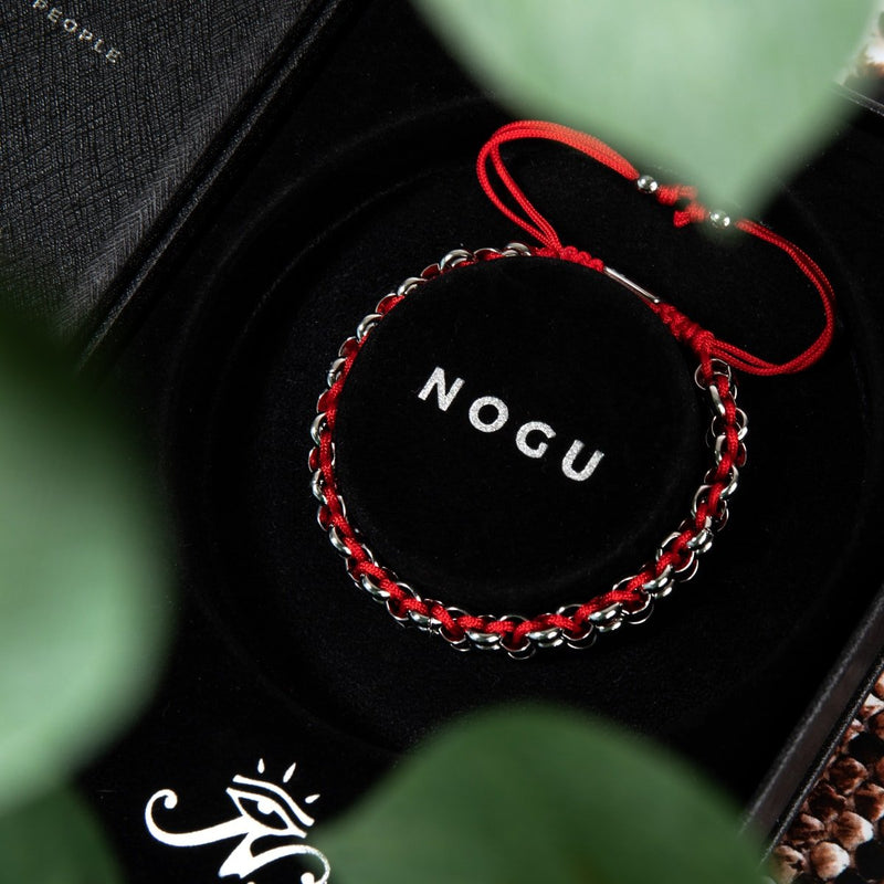 Rote Panda-Glieder | Mini-Kismet-Armband | Rot x Silber