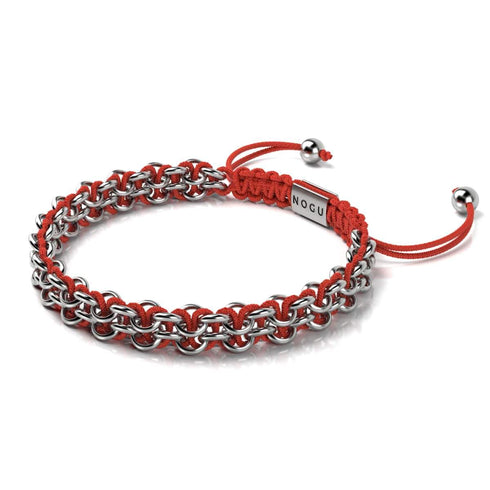 Rote Panda-Glieder | Mini-Kismet-Armband | Rot x Silber