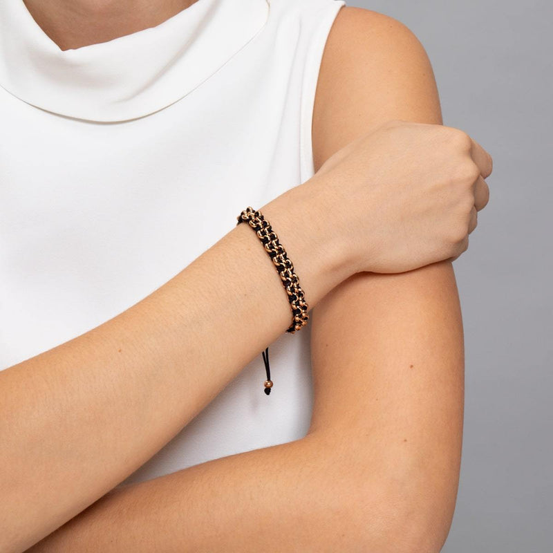 Tiger Links | Mini Kismet Armband | Schwarz x Roségold