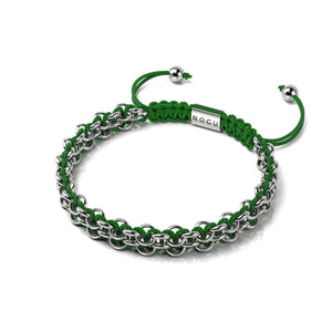Laubfrosch-Glieder | Mini-Kismet-Armband | Grün x Silber