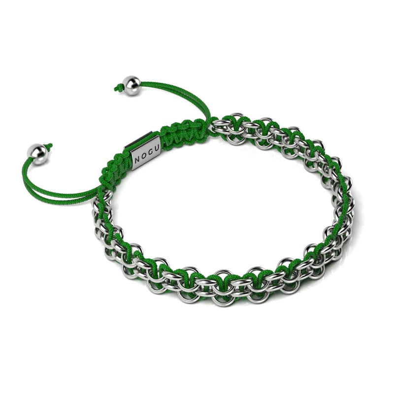 Laubfrosch-Glieder | Mini-Kismet-Armband | Grün x Silber