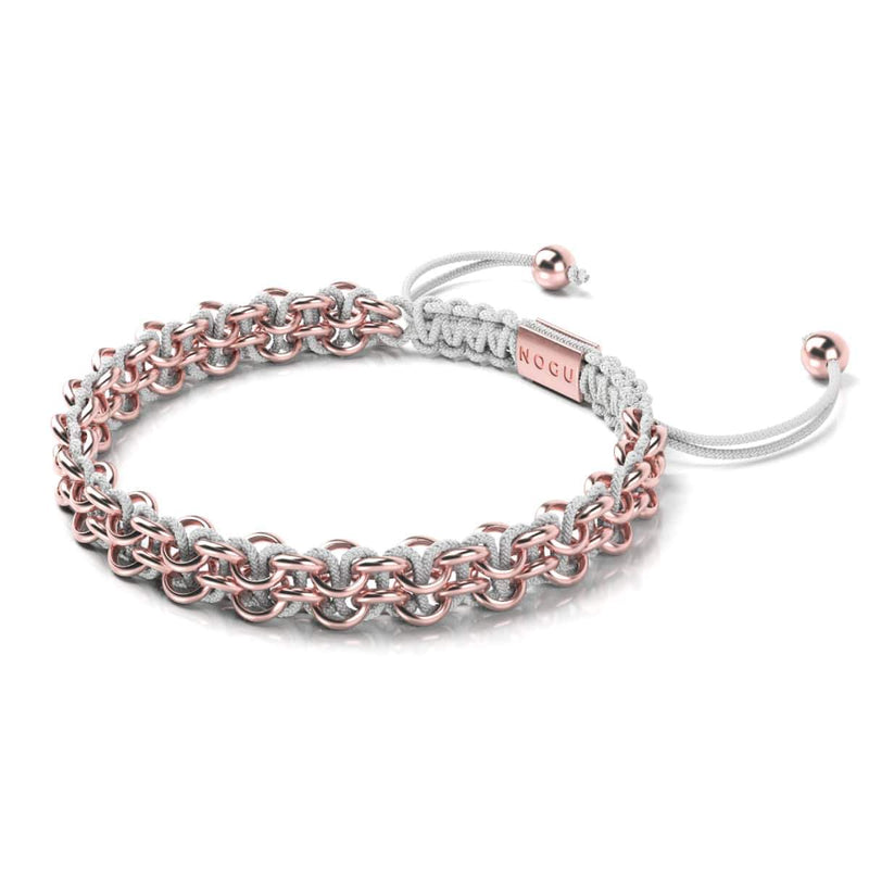 Baumfaultier-Glieder | Mini-Kismet-Armband | Weiß x Roségold