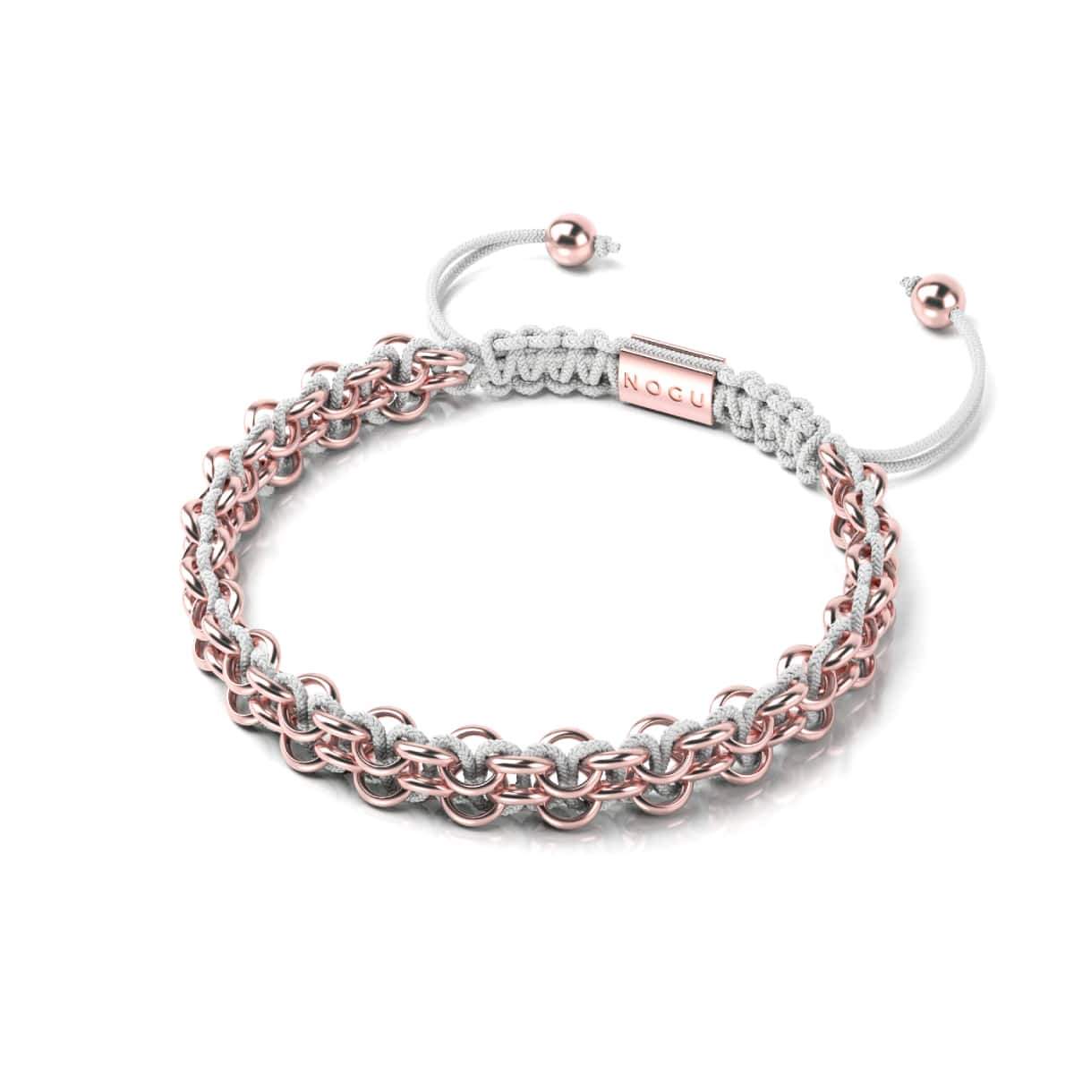Baumfaultier-Glieder | Mini-Kismet-Armband | Weiß x Roségold