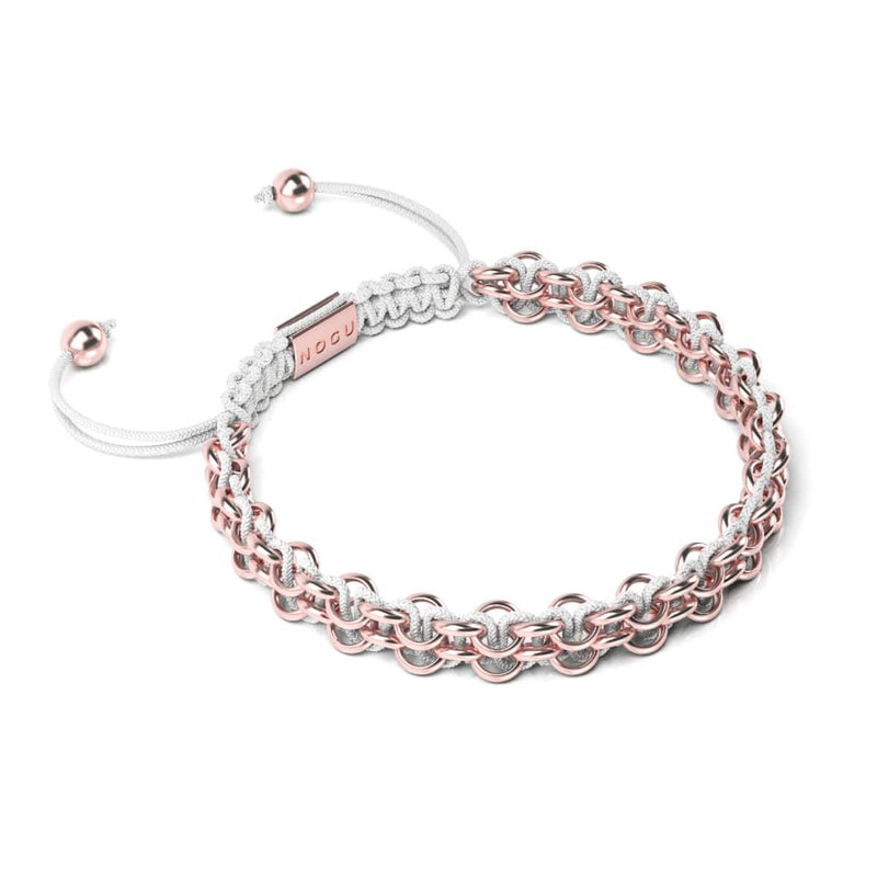 Baumfaultier-Glieder | Mini-Kismet-Armband | Weiß x Roségold